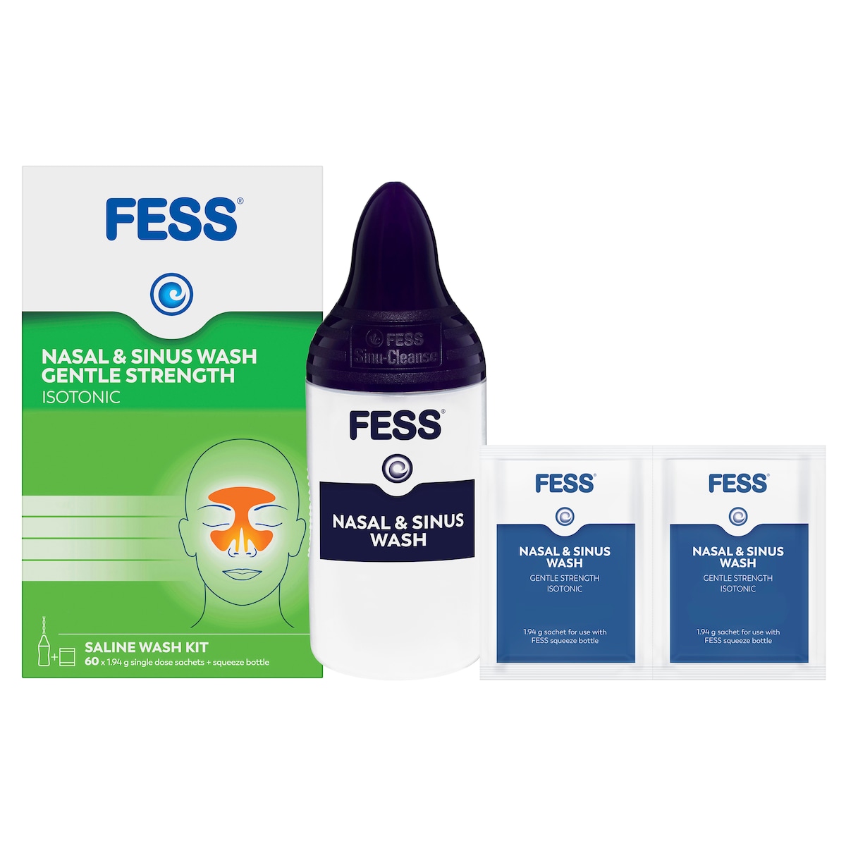 Fess Nasal & Sinus Wash Gentle Strength Kit