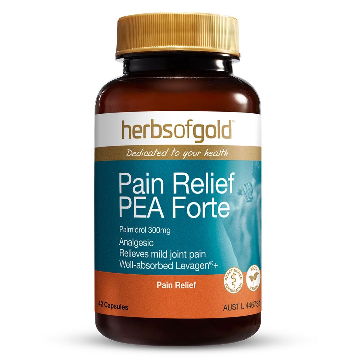 Herbs of Gold Pain Relief PEA Forte 42 Capsules | Healthylife Australia