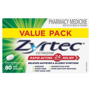 Zyrtec Allergy & Hayfever Relief Rapid Acting 80 Mini Tablets