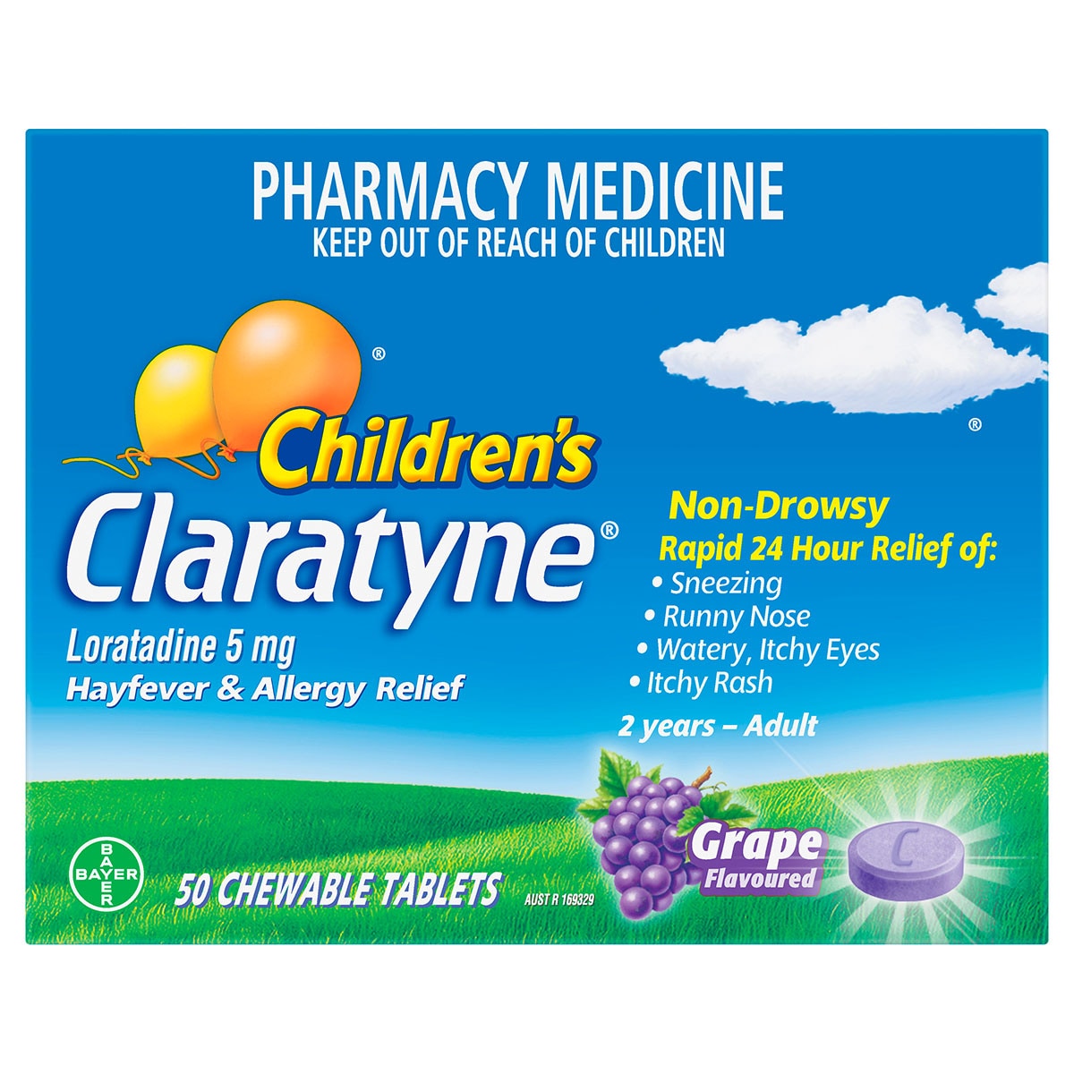 Claratyne Childrens Hayfever & Allergy Relief 50 Chewable Tablets