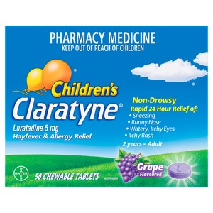 Claratyne Childrens Hayfever & Allergy Relief 50 Chewable Tablets