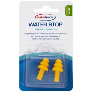 Surgipack Water Stop Reuseable Ear Plugs 1 Pair