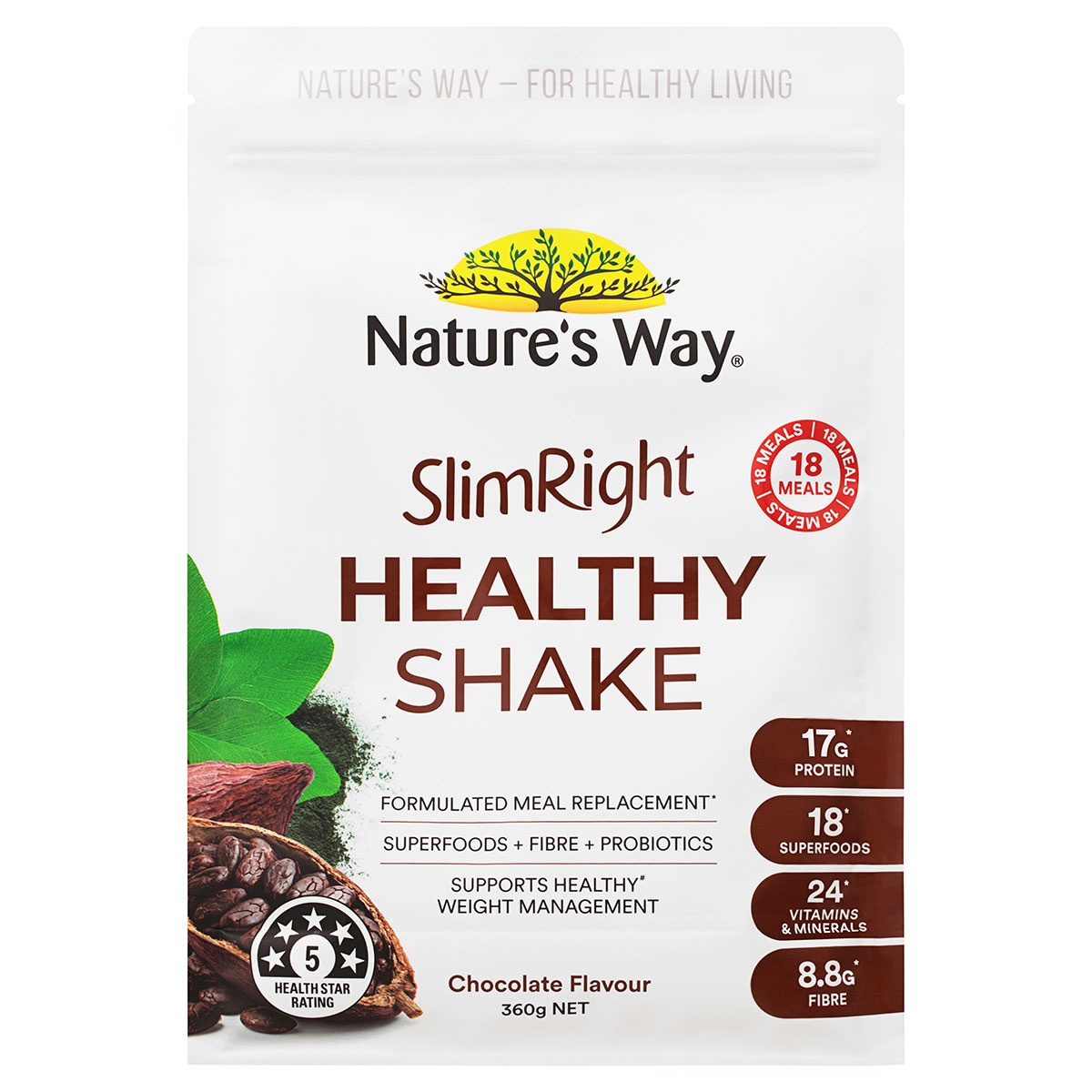 Natures Way SlimRight Healthy Chocolate Shake 360g