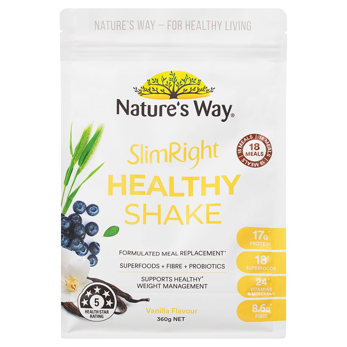 Natures Way SlimRight Healthy Vanilla Shake 360g