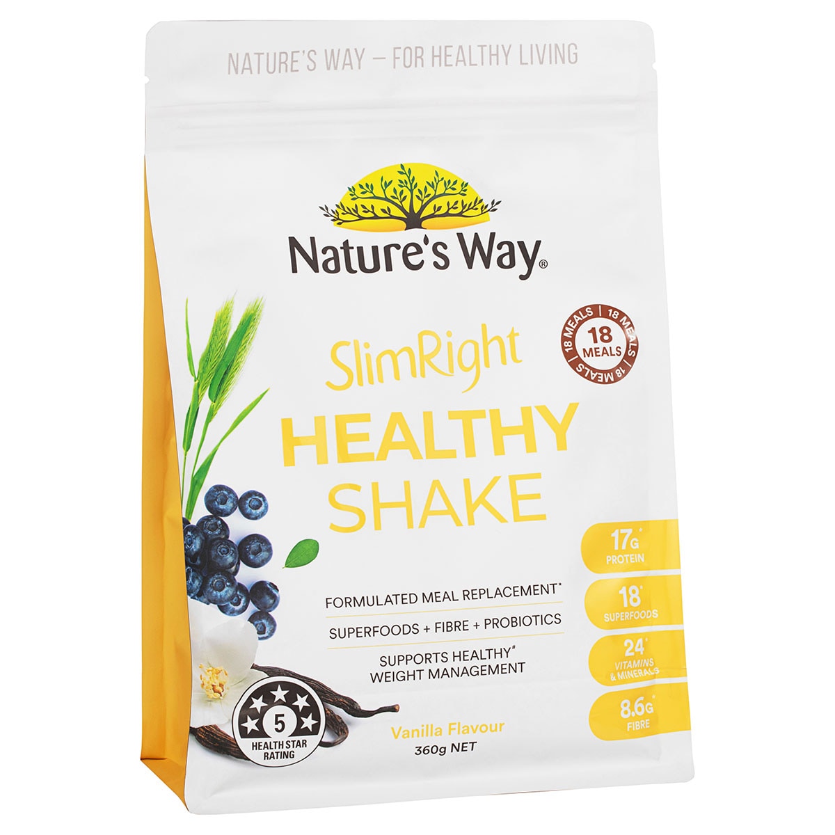 Natures Way SlimRight Healthy Vanilla Shake 360g