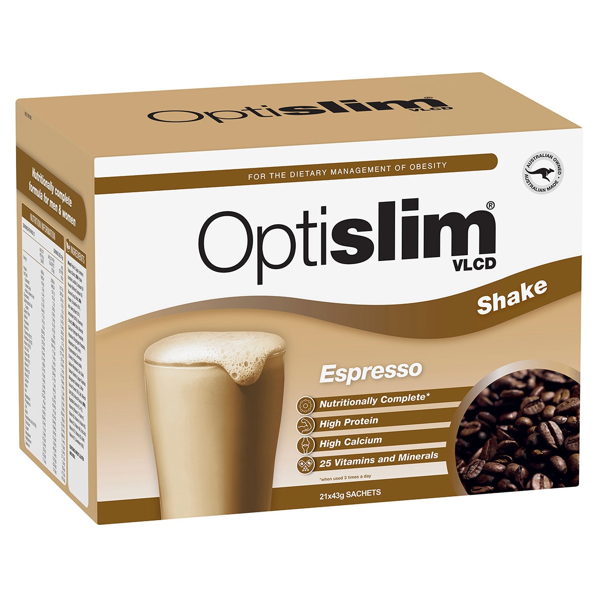 Optislim VLCD Shake Espresso - 21 x 43g Sachets