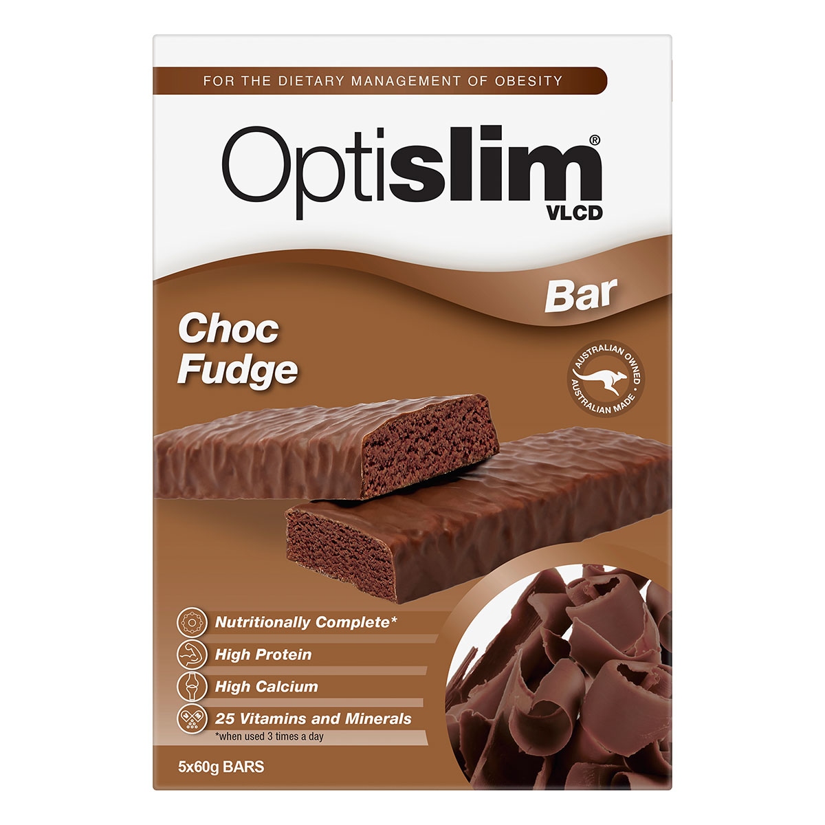 Optislim VLCD Bars Choc Fudge - 5 x 60g