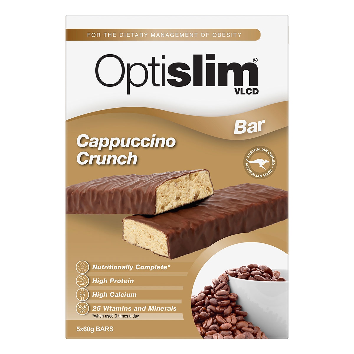 Optislim VLCD Bars Cappucino Crunch - 5 x 60g