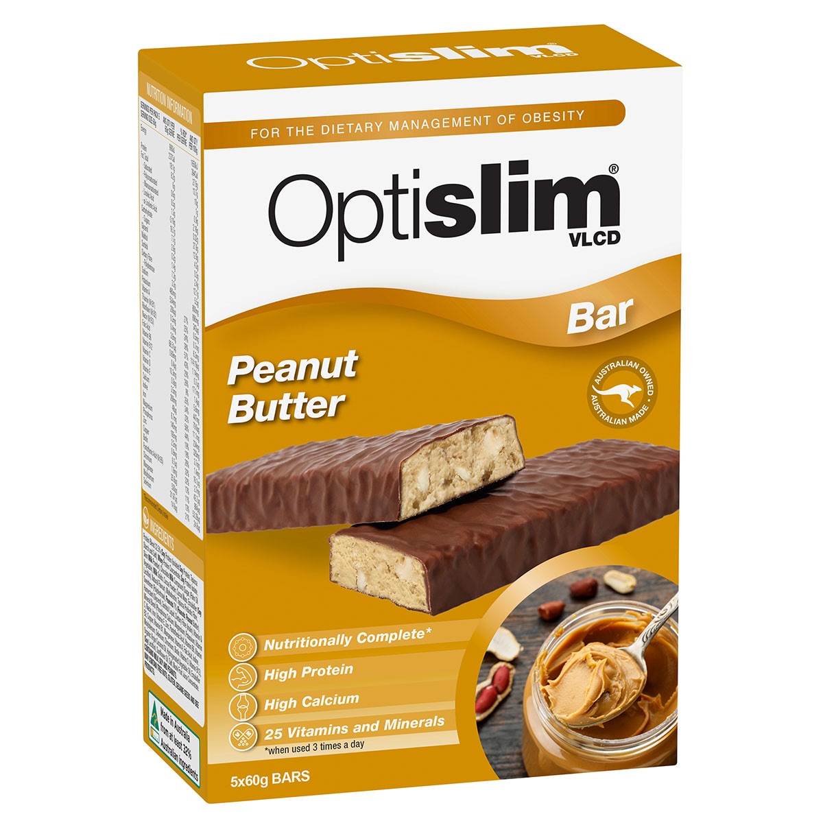 Optislim VLCD Bars Peanut Butter - 5 x 60g