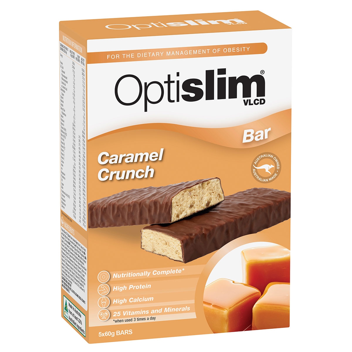 Optislim VLCD Bars Caramel Crunch - 5 x 60g