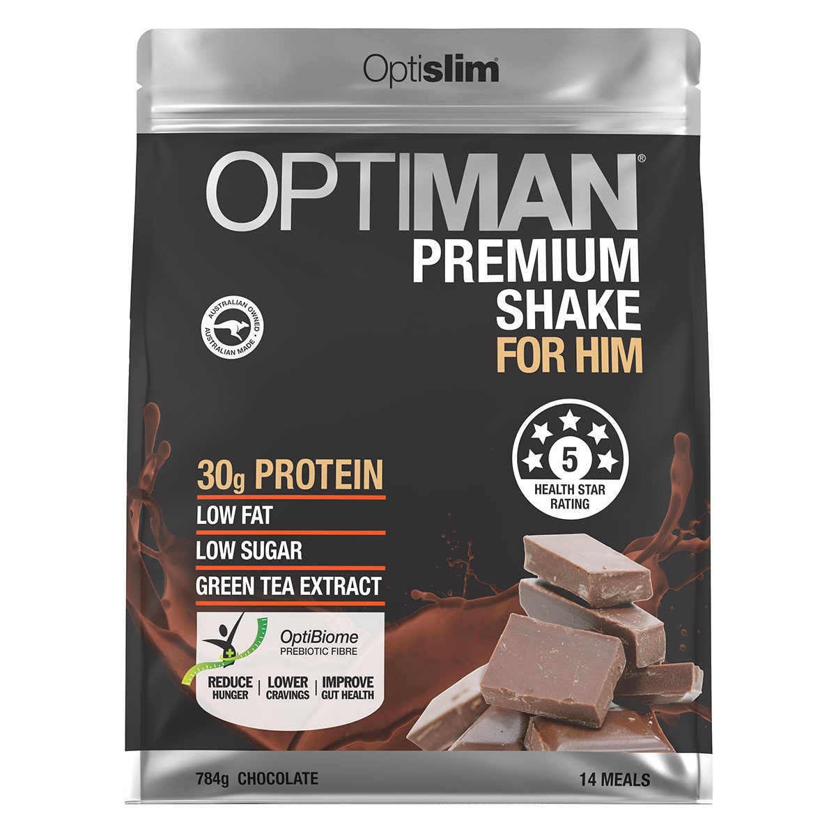 Optislim Optiman Shake Premium Chocolate 784g