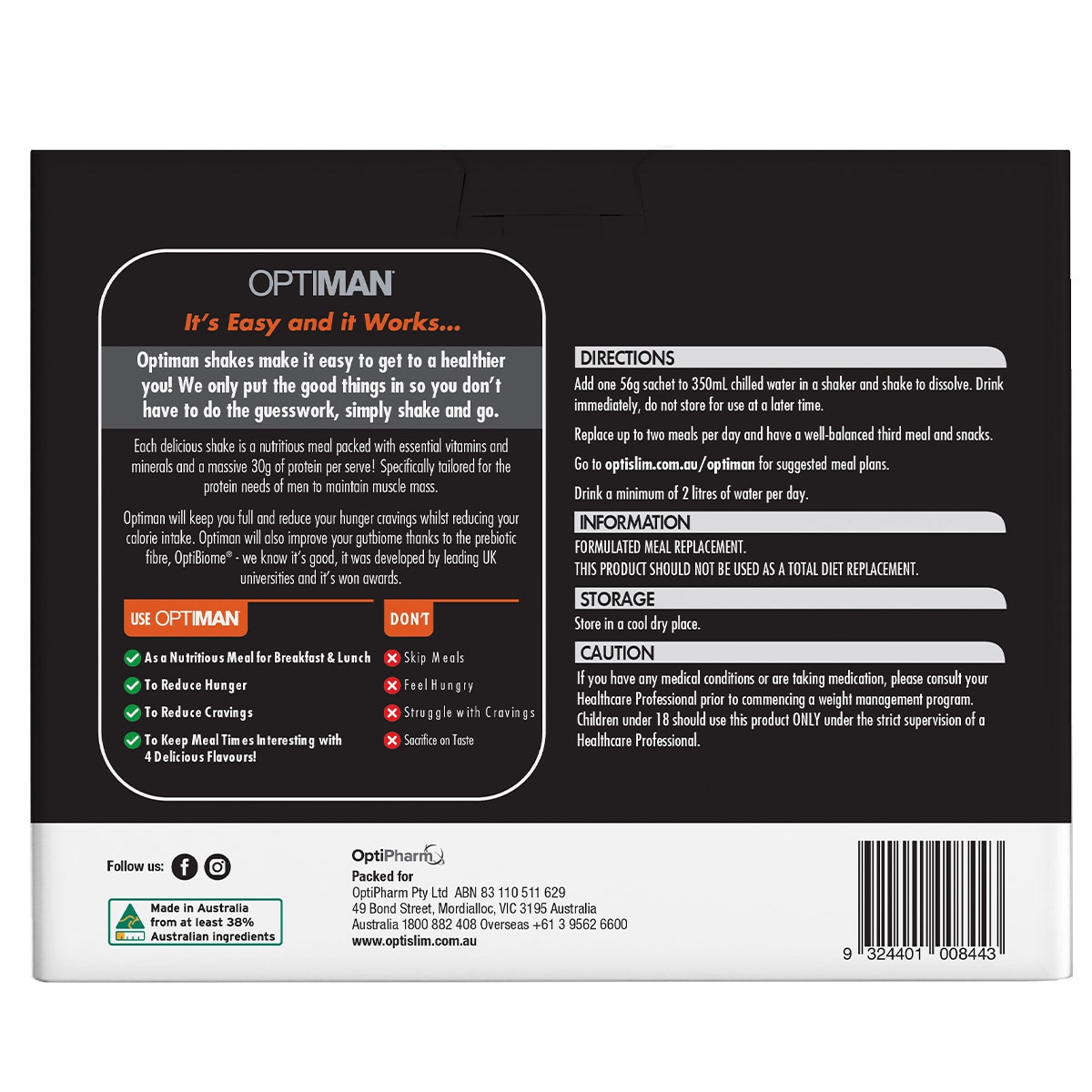 Optislim Optiman Shake Variety Pack - 14 x 56g Sachets