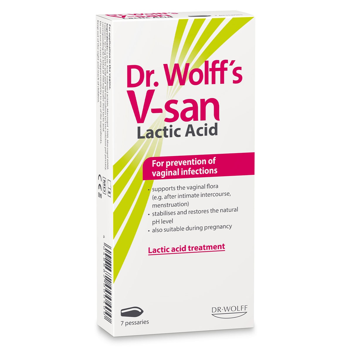 Dr Wolff's V-san Lactic Acid Pessaries 7 Pack