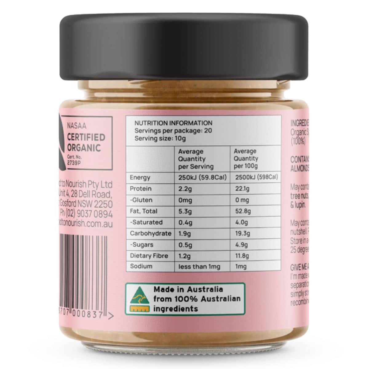 Food To Nourish Sprouted Almond Spread 200g