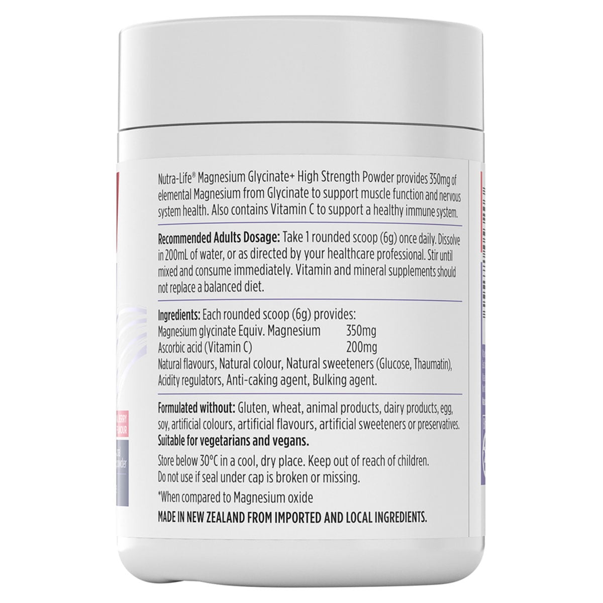 Nutra-Life Magnesium Glycinate Powder 180g