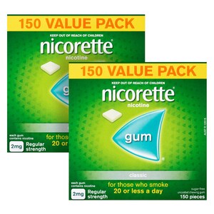 Nicorette Quit Smoking Nicotine Gum 2mg Classic 300 Pack