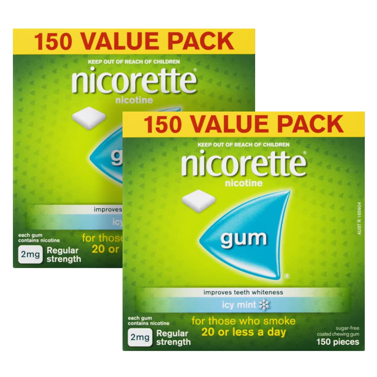 Nicorette Quit Smoking Nicotine Gum 2mg Icy Mint 300 Pack