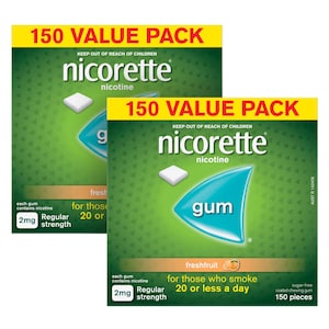 Nicorette Quit Smoking Nicotine Gum Fresh Fruit 2mg 300 Pack