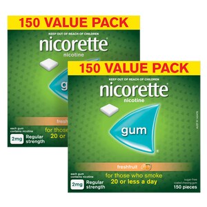 Nicorette Quit Smoking Nicotine Gum Fresh Fruit 4mg 300 Pack