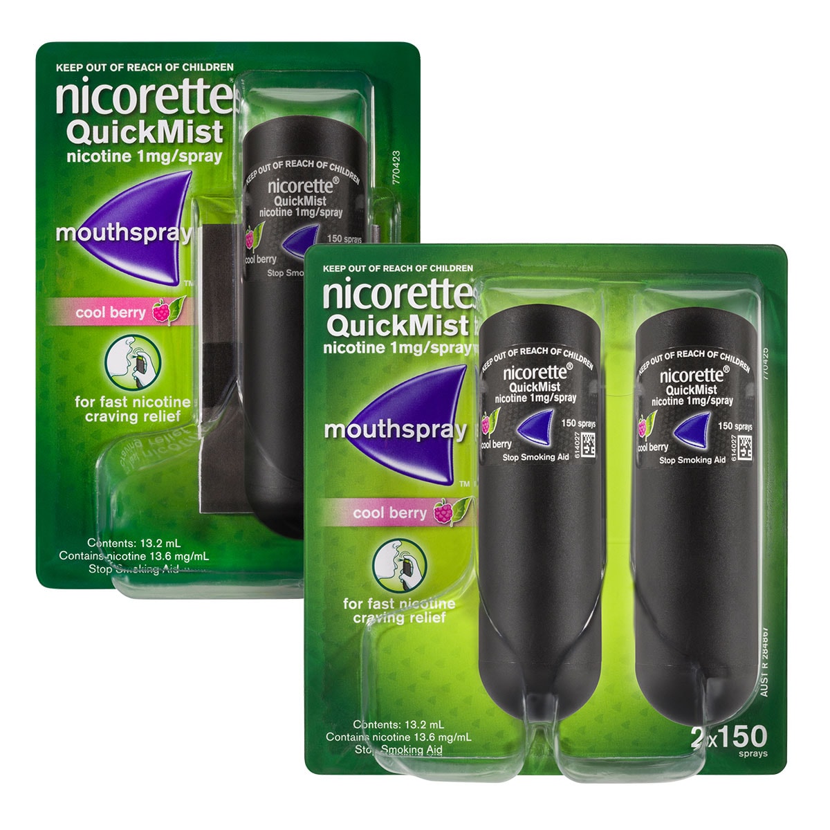 Nicorette QuickMist Nicotine Mouth Spray Berry 3 x 150 Sprays