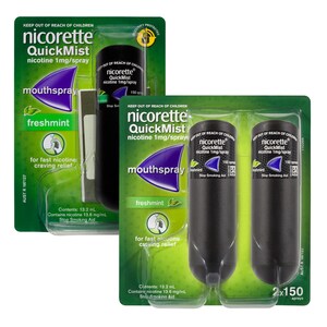 Nicorette Quit Smoking QuickMist Nicotine Mouth Spray Freshmint 3 x 150 Sprays