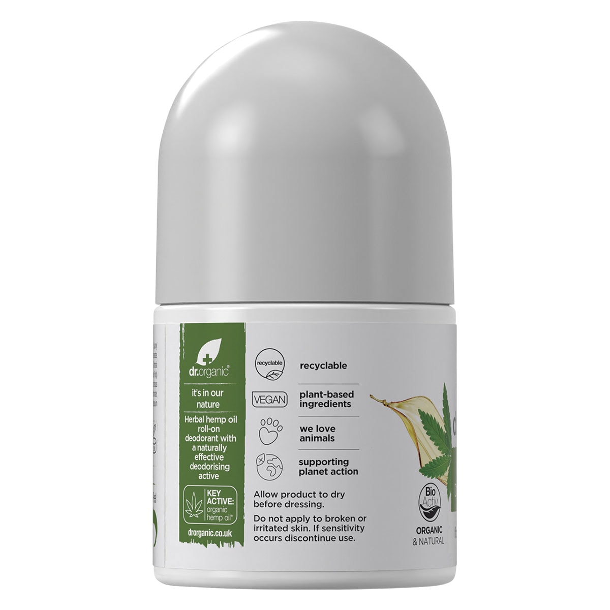 Dr Organic Hemp Oil Deodorant Roll-On 50ml