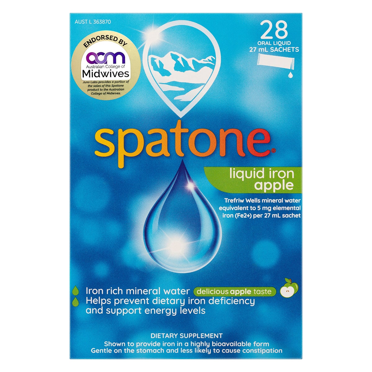 Spatone Liquid Iron Supplement Apple 28 x 25ml Sachets