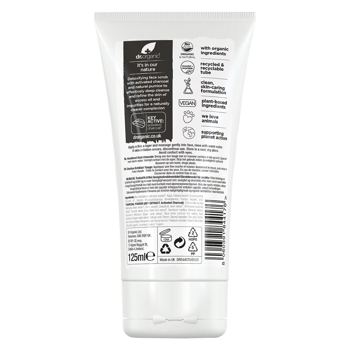 Dr Organic Charcoal Face Scrub 125ml