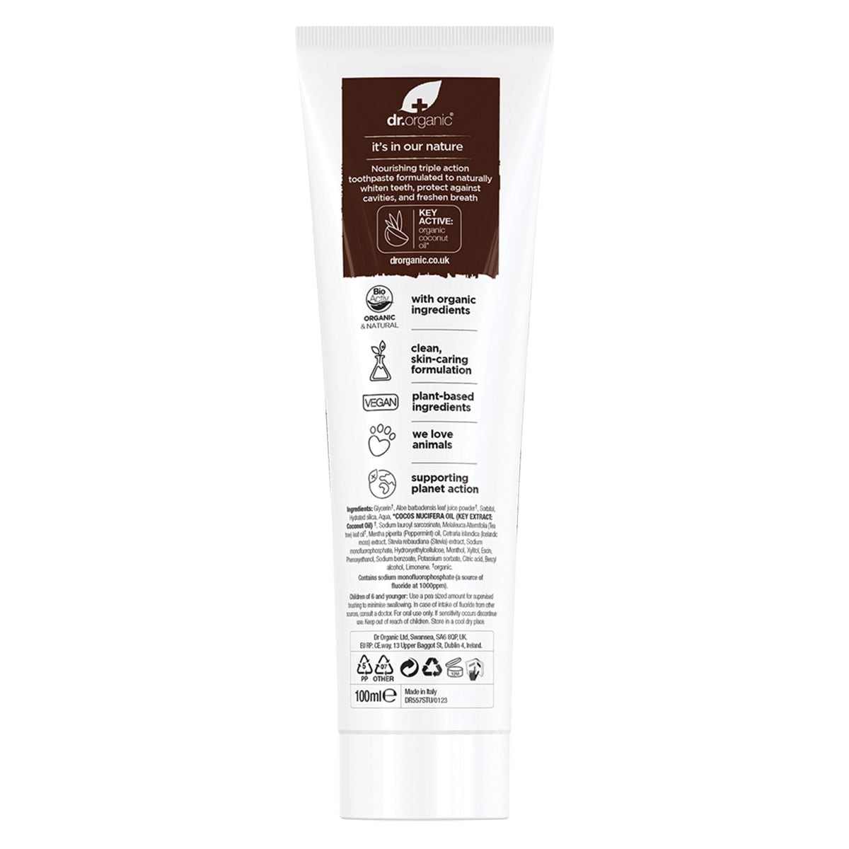 Dr Organic Coconut Oil Toothpaste 100ml