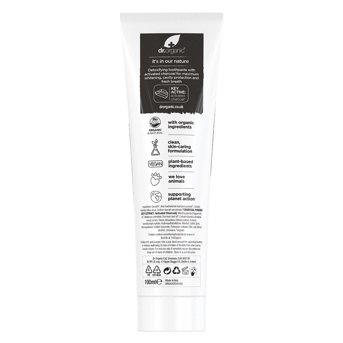 Dr Organic Charcoal Whitening Toothpaste 100ml