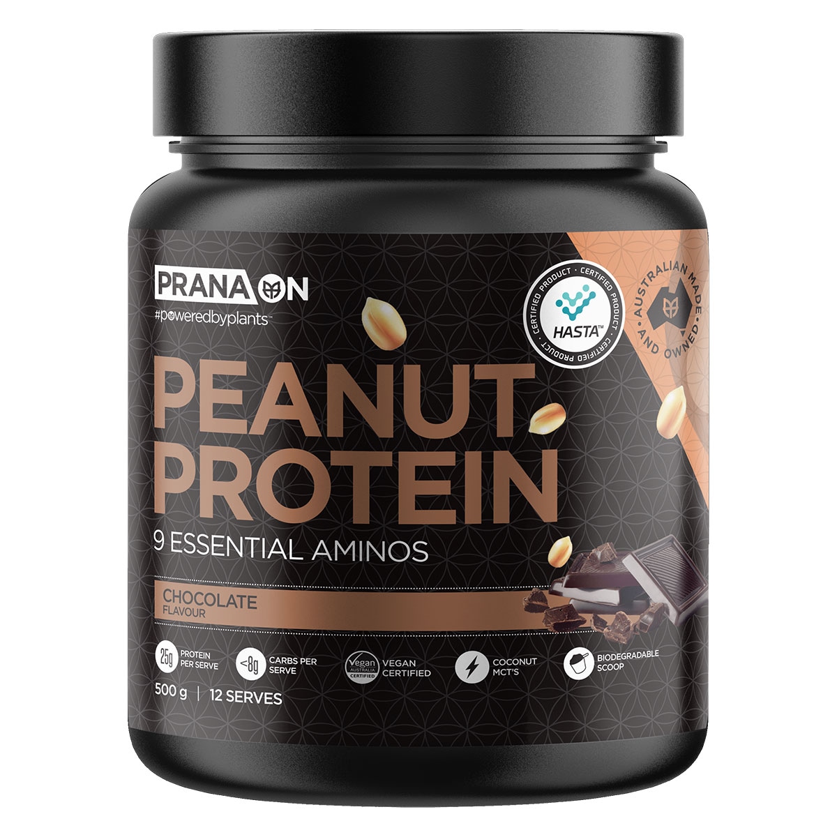 PranaOn Vegan Peanut Protein Powder Chocolate 500g