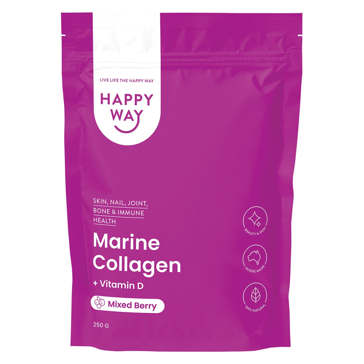 Happy Way Marine Collagen + Vitamin D Mixed Berry 250g