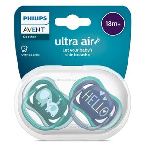 Avent Ultra Air Soothers 18 Months+ 2 Pack Assorted Colours