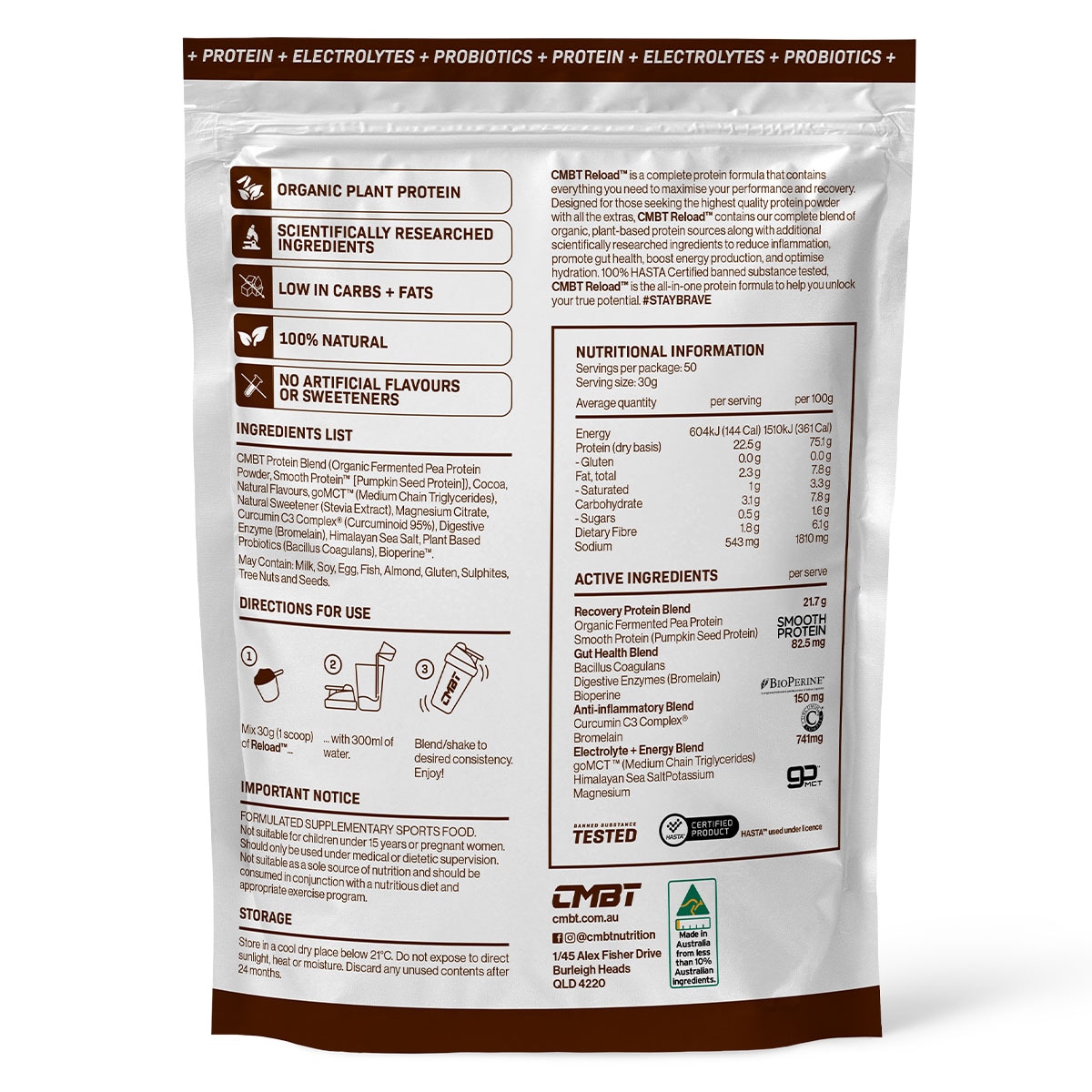 CMBT Reload Protein Powder Chocolate 1.5kg