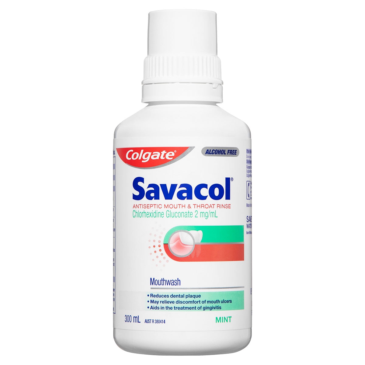 Colgate Savacol Antiseptic Mouth & Throat Rinse Alcohol Free Mint 0.2% 300ml