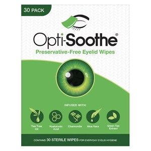 Opti-Soothe Preservative Free Eyelid Wipes 30 Pack