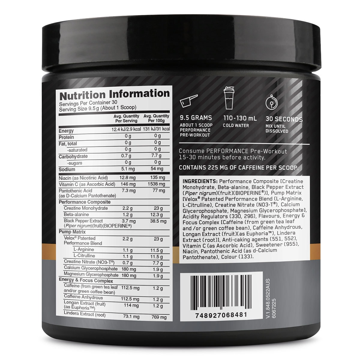 Optimum Nutrition Performance Pre-Workout Kiwi Strawberry 285g