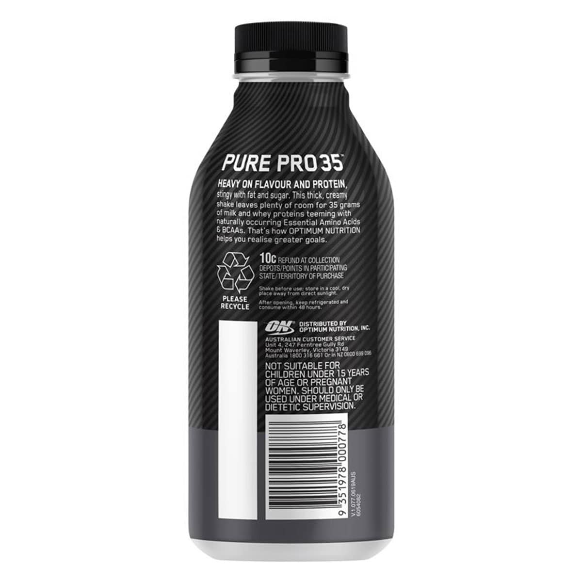 Optimum Nutrition Pure Pro 35 Protein Shake Chocolate 355ml