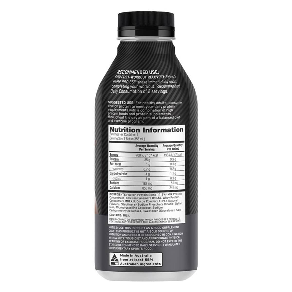 Optimum Nutrition Pure Pro 35 Protein Shake Chocolate 355ml