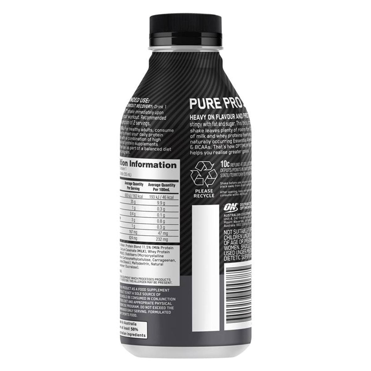 Optimum Nutrition Pure Pro 35 Protein Shake Vanilla 355ml