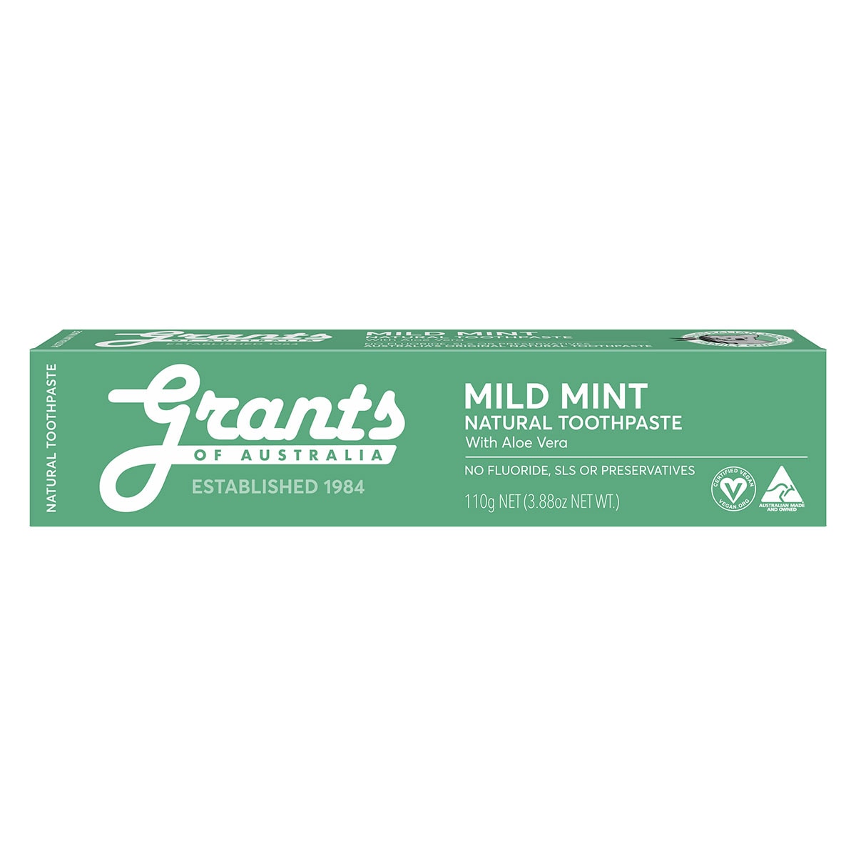 Grants Natural Toothpaste Mild Mint Fluoride Free 110g