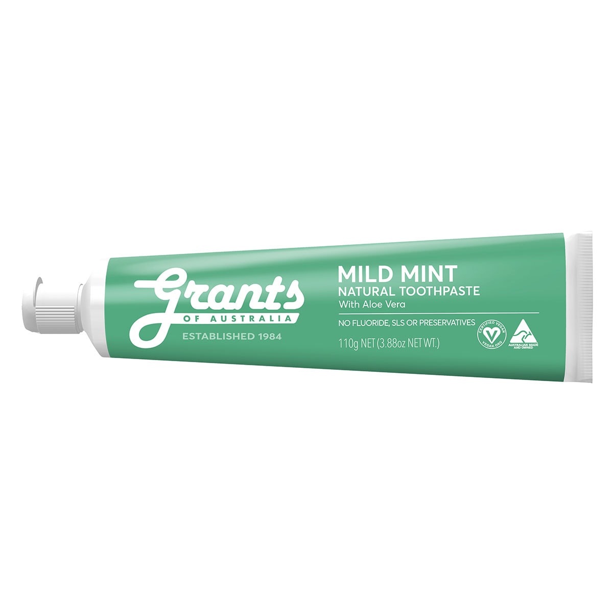 Grants Natural Toothpaste Mild Mint Fluoride Free 110g