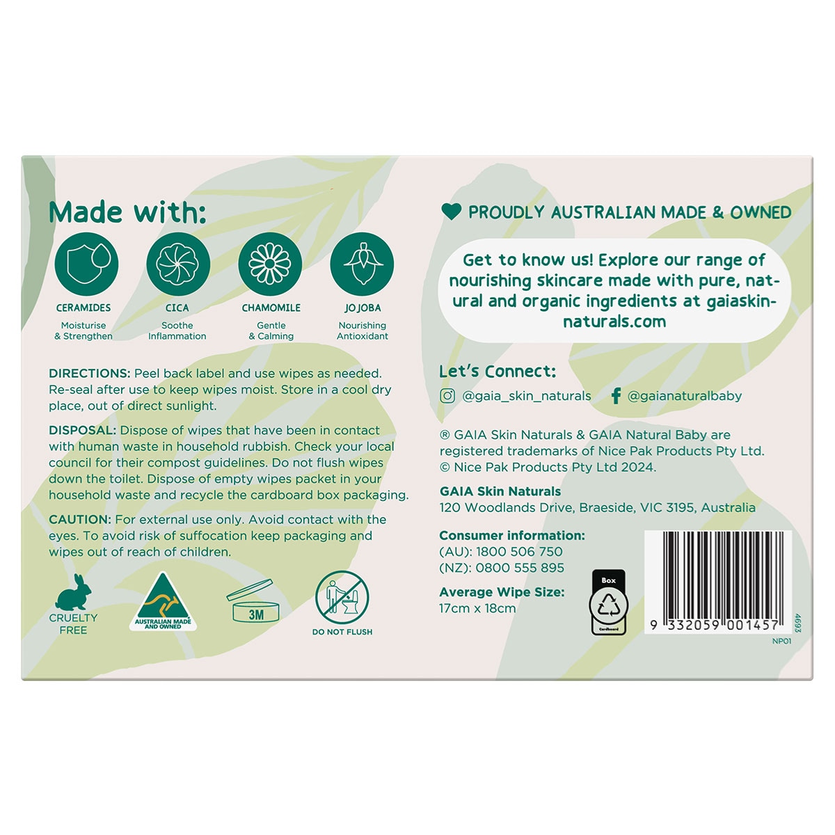 GAIA Biodegradable Water Wipes 280 Pack