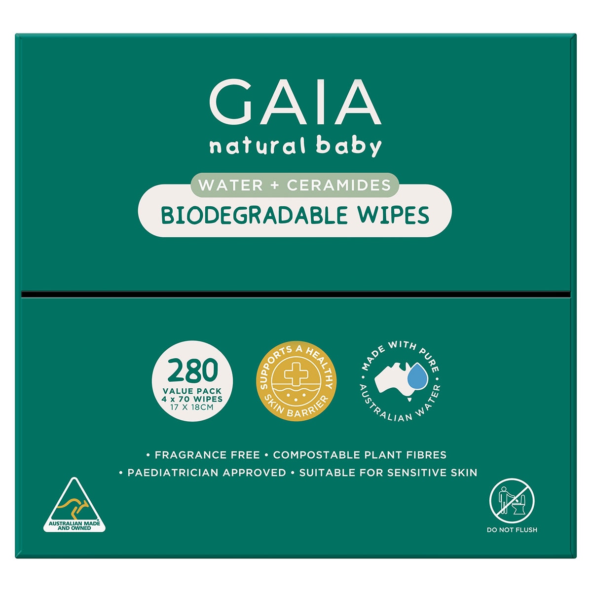 GAIA Biodegradable Water Wipes 280 Pack