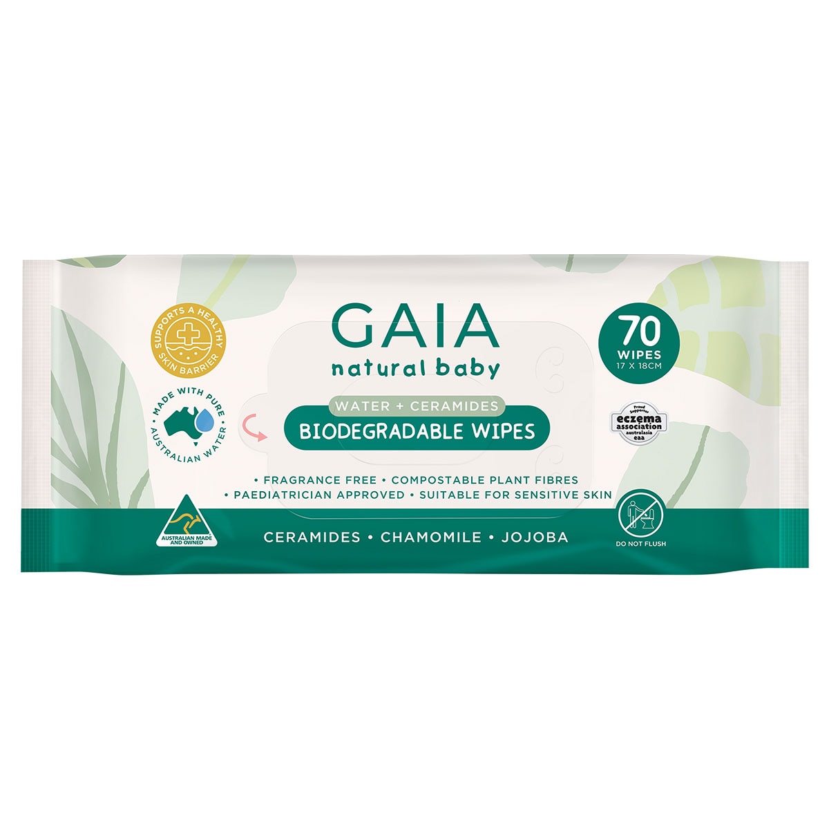 GAIA Biodegradable Water Wipes 70 Pack