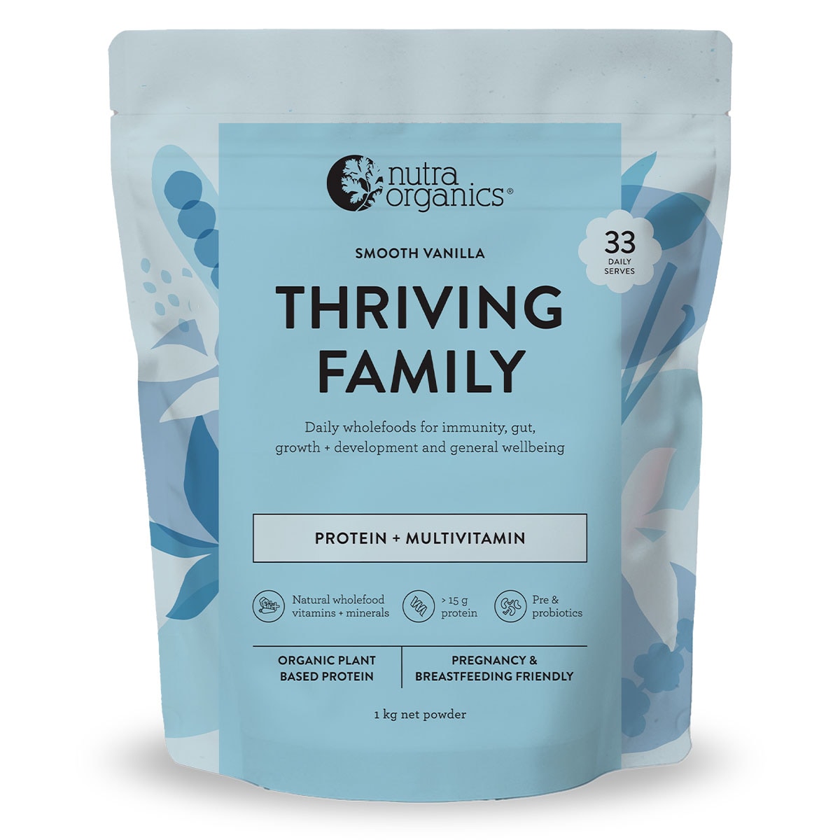 Nutra Organics Thriving Family Protein Smooth Vanilla 1kg