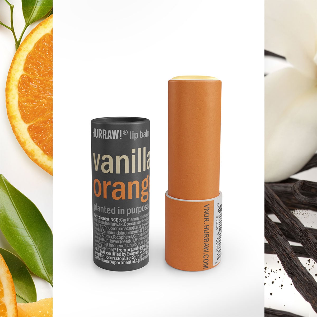 Hurraw Vanilla & Orange Lip Balm 4.8g