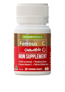 Vitaceuticals Ferrous + C Iron Supplement 30 Chewable Tablets