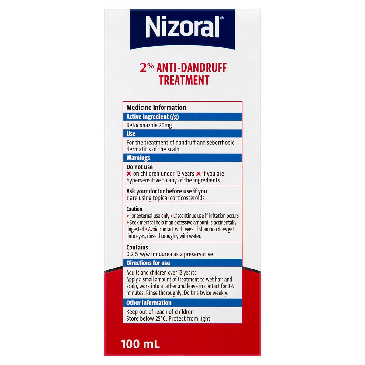 Nizoral Anti-Dandruff Treatment Shampoo 2% 100ml