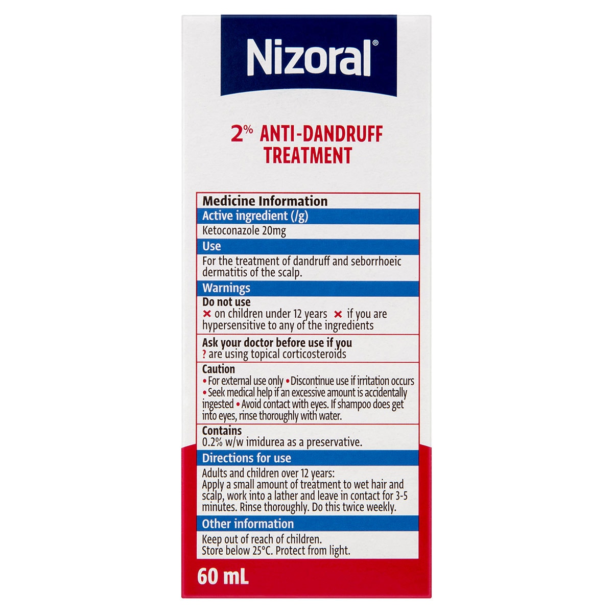 Nizoral Anti-Dandruff Treatment Shampoo 2% 60ml